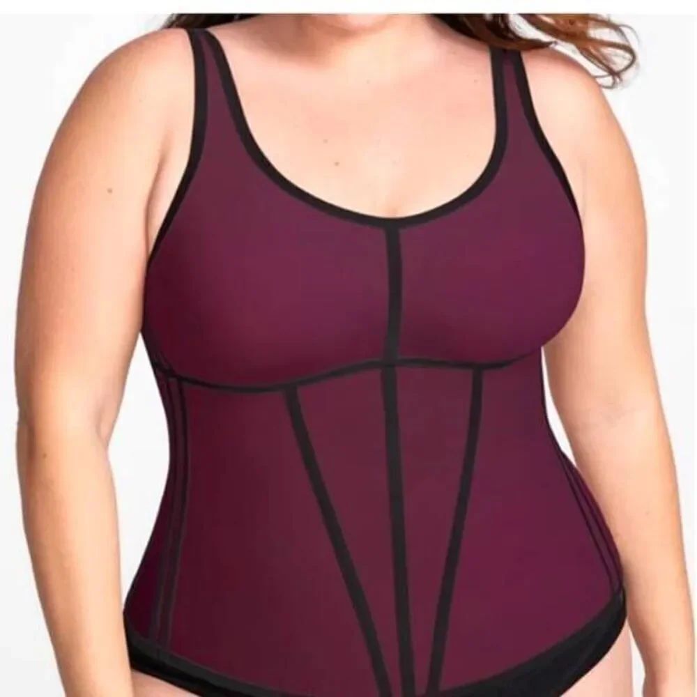 NWT HONEYLOVE Boldness Tank Fig Black Shapewear Waist Cincher Curvy Control sz X